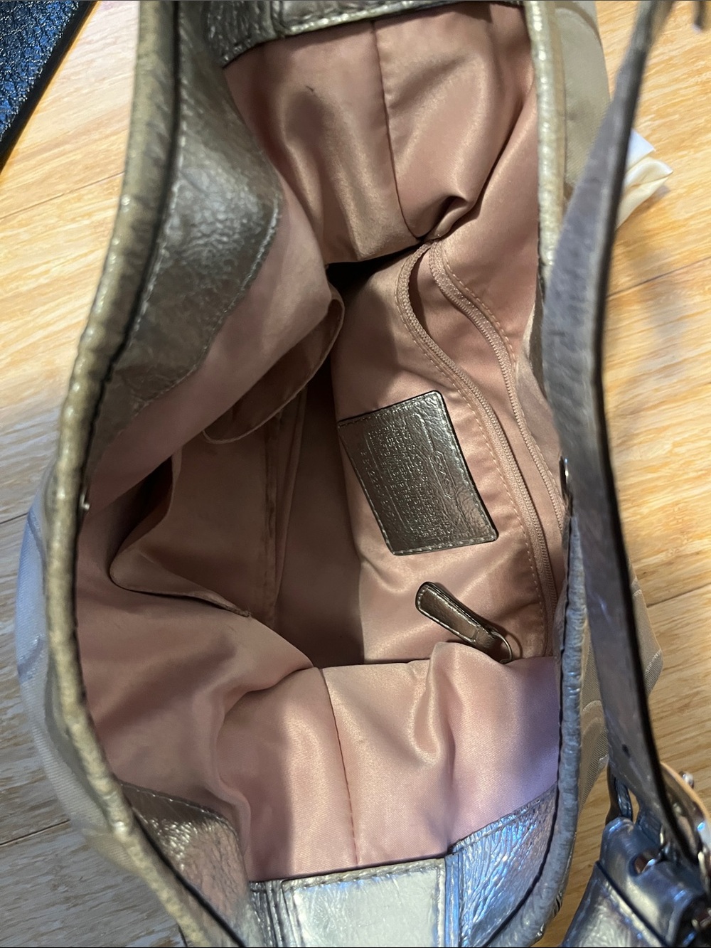 Coach Metallic Gray Shoulder Bag - Picture 8 of 8